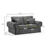 Wilcot Grey Fabric 2 Seater Sofa