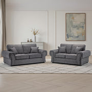 Wilcot Grey Fabric 3+2 Seater Sofa Set