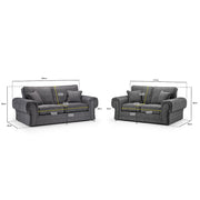 Wilcot Grey Fabric 3+2 Seater Sofa Set