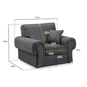 Wilcot Grey Fabric Armchair