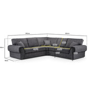 Wilcot Grey Fabric Corner Sofa