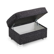 Wilcot Grey Fabric Storage Footstool