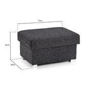 Wilcot Grey Fabric Storage Footstool