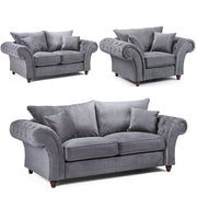 Windsor Grey Fabric 3+2+1 Fullback Sofa Set