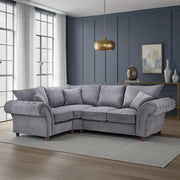 Windsor Grey Fabric Fullback Corner Sofa - LHF