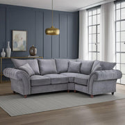 Windsor Grey Fabric Fullback Corner Sofa - RHF