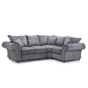 Windsor Grey Fabric Fullback Corner Sofa - RHF