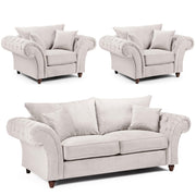 Windsor Stone Fabric 3+1+1 Fullback Sofa Set