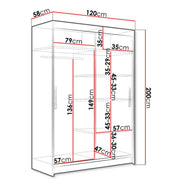 Wye I 120cm Sliding Door Wardrobe Black 