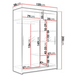 Wye VII 120cm Sliding Door Wardrobe White 
