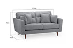 Zenith Sofa Grey 2 Seater - 172 CM 
