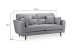 Zenith Sofa Grey 3 Seater - 193 CM 