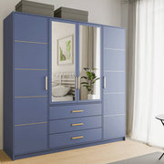 Bali | 196 cm Hinged Door Wardrobe | Blue