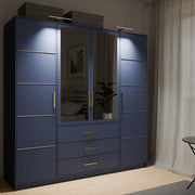 Bali | 196 cm Hinged Door Wardrobe | Blue