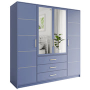 Bali | 196 cm Hinged Door Wardrobe | Blue