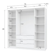 Bali | 196 cm Hinged Door Wardrobe | Pink