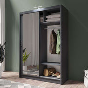 Piper 150cm Sliding Door Wardrobe Graphite 
