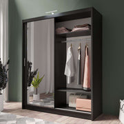 Piper 180cm Sliding Door Wardrobe Black 