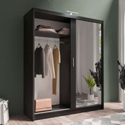 Piper 180cm Sliding Door Wardrobe Black 