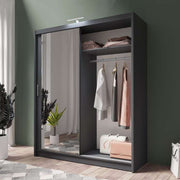 Piper 180cm Sliding Door Wardrobe Graphite 