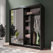 Piper 203cm Sliding Door Wardrobe Black 
