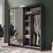 Piper 203cm Sliding Door Wardrobe Graphite 