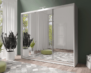 Piper LUX 250cm Sliding Door Wardrobe White 