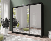 Piper LUX 250cm Sliding Door Wardrobe Black 