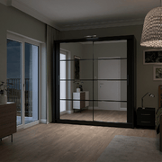 Breanna 203cm Sliding Door Wardrobe Black 