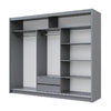 Batumi | 250cm Sliding Door Wardrobe | Graphite + Mirror