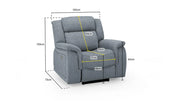 Florida Electric Recliner Sofa | Grey 3+1+1 Set | 223 x 105 x 105 CM