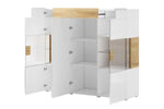 Toledo 46 Display Cabinet 147cm [Front White Gloss & San Remo Oak with White Matt Carcass] - Interior Layout