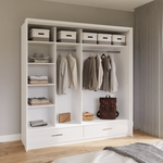Madison 208cm Sliding Door Wardrobe - White 