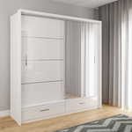 Madison 208cm Sliding Door Wardrobe - White 