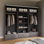 Madison 255cm Sliding Door Wardrobe - Graphite 