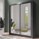 Piper 180cm Sliding Door Wardrobe Graphite 