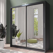 Piper 203cm Sliding Door Wardrobe Graphite 