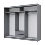 Piper LUX 250cm Sliding Door Wardrobe Graphite 