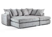 Sofa bed with armrest and cushions