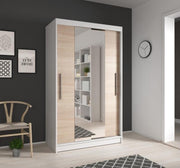 Neomi 01 Sliding Door Wardrobe 120cm in White Matt