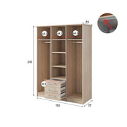 Alex Hinged Door Wardrobe 150cm - Product Dimensions