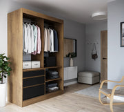 Haidar | 140cm Sliding Door Wardrobe | Oak