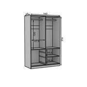 Haidar | 140cm Sliding Door Wardrobe | Oak