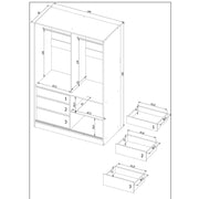 Haidar | 140cm Sliding Door Wardrobe | White