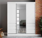 Haidar | 180cm Sliding Door Wardrobe | White