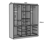 Haidar | 180cm Sliding Door Wardrobe | White