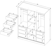 Haidar | 180cm Sliding Door Wardrobe | White