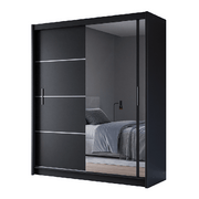 Mersey 180cm Sliding Door Wardrobe Black 