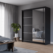 Mersey 180cm Sliding Door Wardrobe Black 