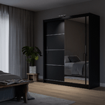 Mersey 180cm Sliding Door Wardrobe Black 